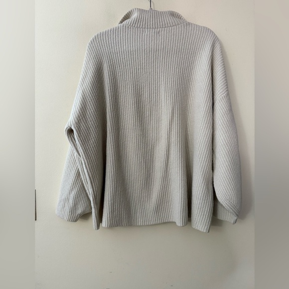 Daily Ritual Women's Cream Ribbed Half Zip Sweater, size XL - Picture 8 of 8